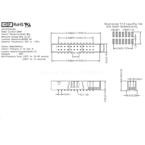 ขั้วต่อซ็อกเก็ตปลั๊กตัวผู้ SMT SMD DC3 2มม. 2.0มม. 8P 10 12 14 16 16 26 40 40 44พินหัวซ็อกเก็ต IDC 10P 14P 16P 20P 40P 44 P - Product Image 6