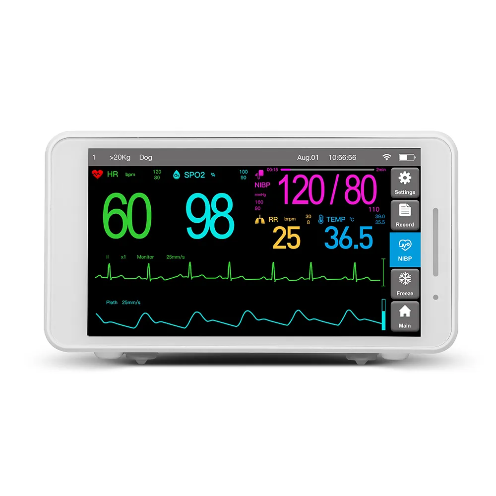 Monitor de signos vitales, equipo veterinario para pacientes, presión arterial