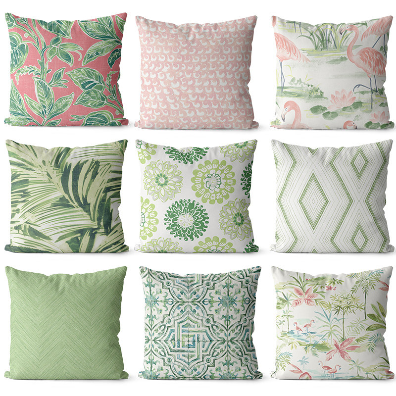 New designs green leaves throw pillow case cushion cover