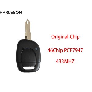 Renault Clio Master Twingo Renault 433Mhz için yüksek kalite OEM 1 düğme araba uzaktan anahtar Fit Uncut NE73 Blade Renault Chip çip - Product Image 2