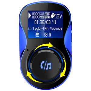 Bluetooth-совместимый автомобильный комплект громкой связи FM-передатчик модулятор с двойным USB автомобильным зарядным устройством автомобильный аудио MP3 плеер - Product Image 2