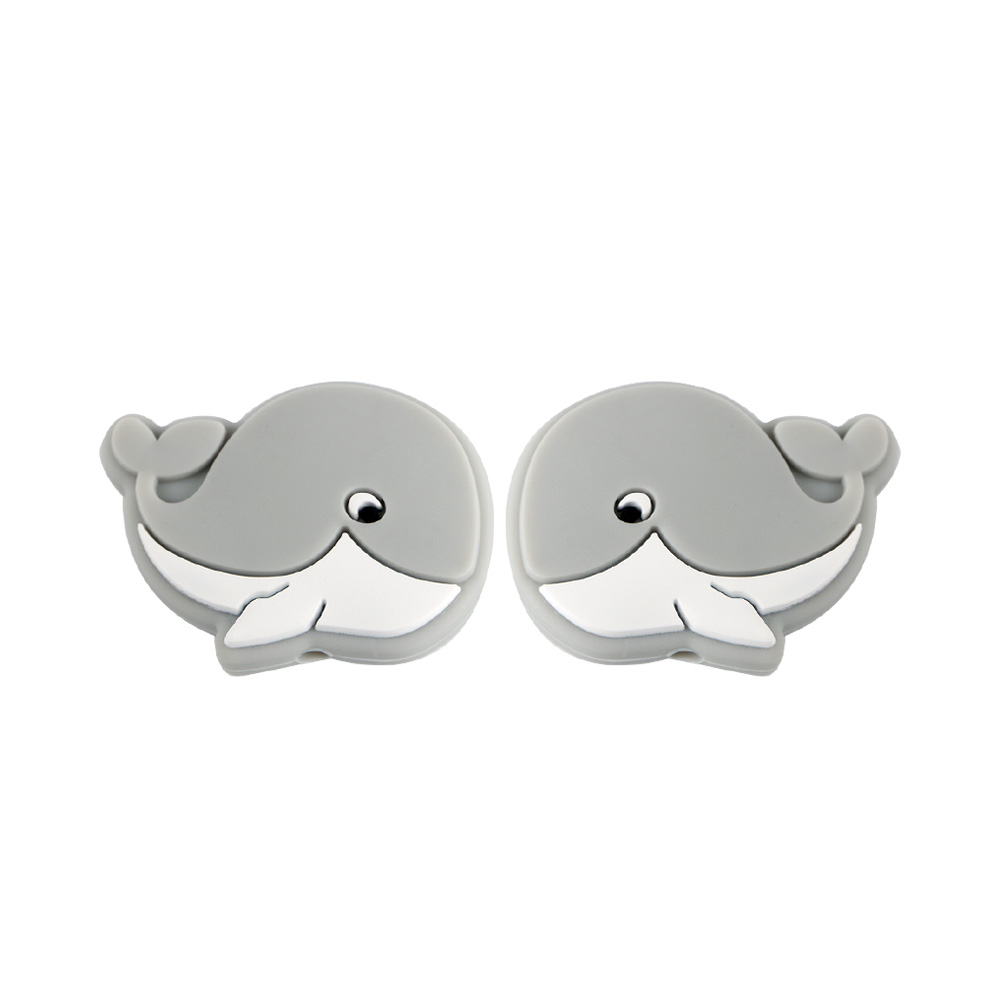 ลูกปัดโฟกัสปลาโลมาสีเทาอ่อน SA108