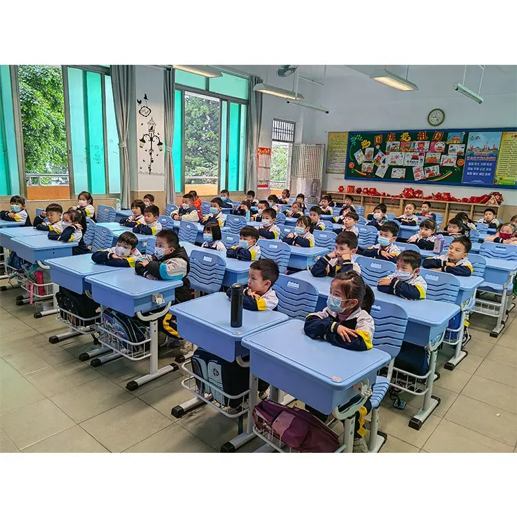 Mesa de escola estudante barato abs, mesa e cadeira para escola primária, conjunto de mesa