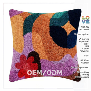 Lieferanten bieten handgemachte Stanz nadel kissen Low MOQ Tufting Custom Design Wurf kissen für Home Decor Freund Geschenk - Product Image 1