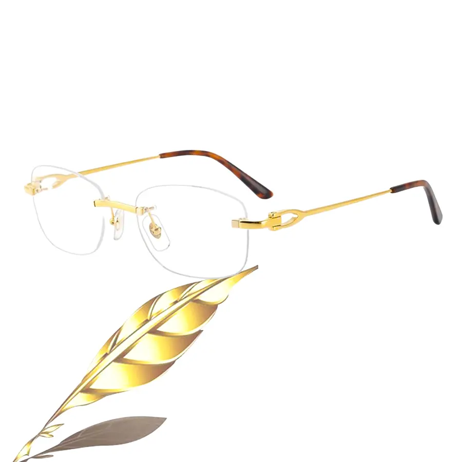 2024高品質3ピースカスタムラウンド読書フレームレス光学眼鏡眼鏡チタンリムレスメガネフレーム