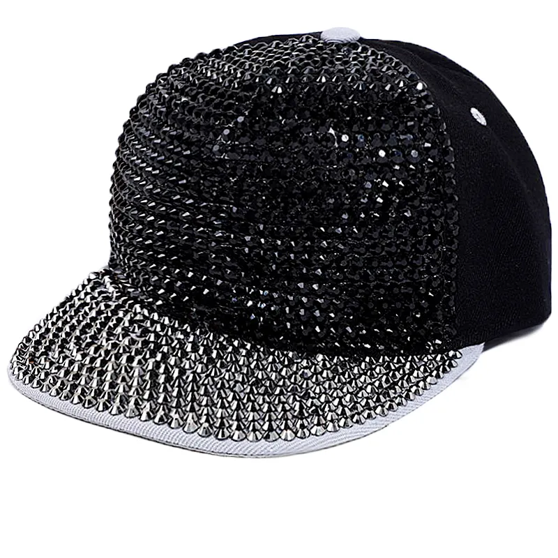 Ventas al por mayor Gran Bling Rhinestone béisbol deporte sombrero moda mujer diamante Snapback sombrero gorra