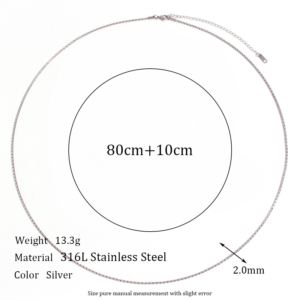 2mm square Pearl Chain-steel waist chain-80cm 10cm