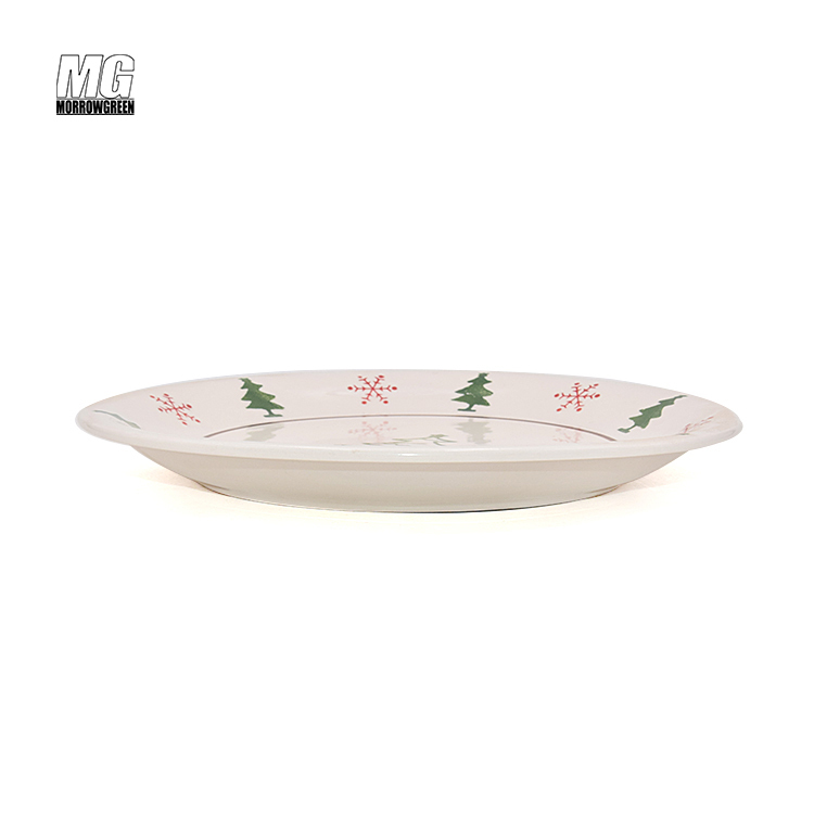 Promotional color ceramic plate sets kitchen restaurants 16PCS stoneware hand painted dinner set ceramic