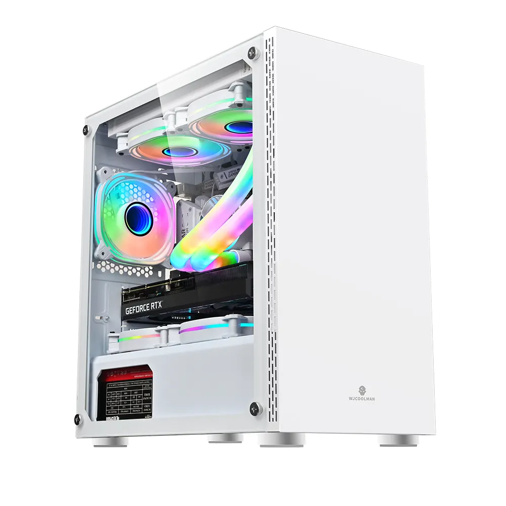 YPM OEM PC 케이스 M-ATX 옵션 팬 사용자 정의 로고 마이크로 ATX rgb 네온 컴퓨터 케이스