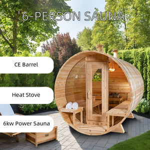 ヴィラ用のモダンな6人用屋外赤外線サウナウェットスチーム無垢材建設コンピューターコントロールパネル - Product Image 4