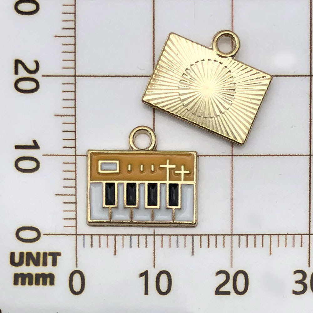 1 yellow oil-sprinkled piano - 1g - 13*15mm - 19464