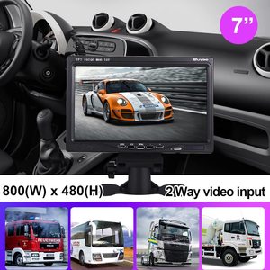 Monitor de vista trasera de coche Digital de camión de retroiluminación portátil de 7 pulgadas para cámara de respaldo de coche NTSC/PAL con soporte de control remoto - Product Image 5
