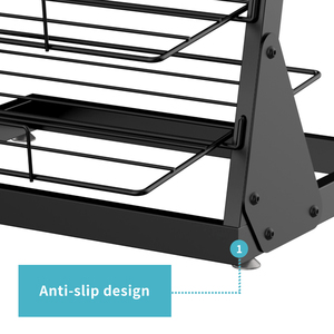 Đa chức năng tùy chỉnh 5 Tier đen kim loại Tạp Chí hiển thị placemat Rack hiển thị - Product Image 5