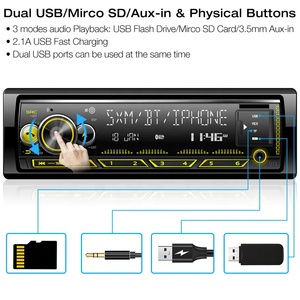 JMC <strong>CAR</strong> <strong>AUDIO</strong> 1 Din with BT 2USB Support Phone App Control <strong>Car</strong> Radio - Product Image 3