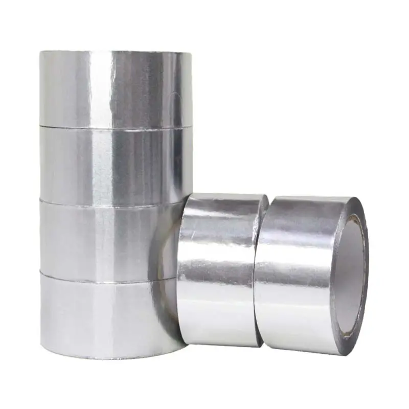 Lámina de aluminio HVAC para nevera, impermeable, sin papel, cinta adhesiva solvente