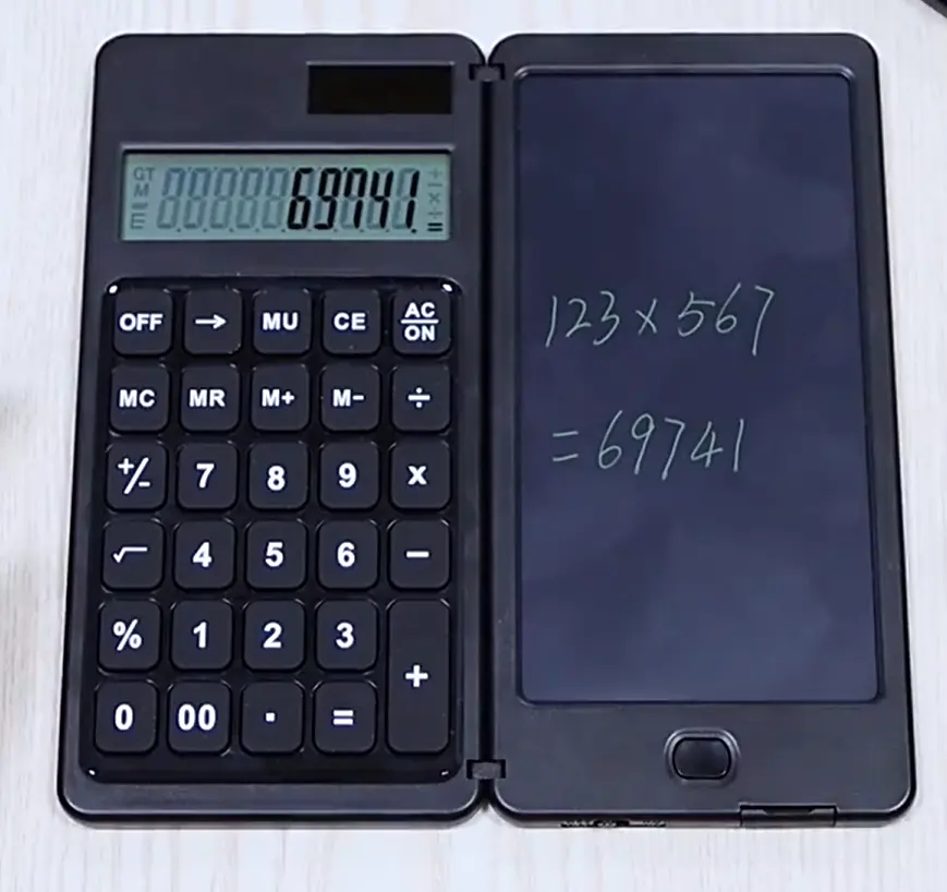 Harga pabrik kalkulator 6 inci dengan Notepad tampilan LCD Power Way baterai dan Solar 10 angka