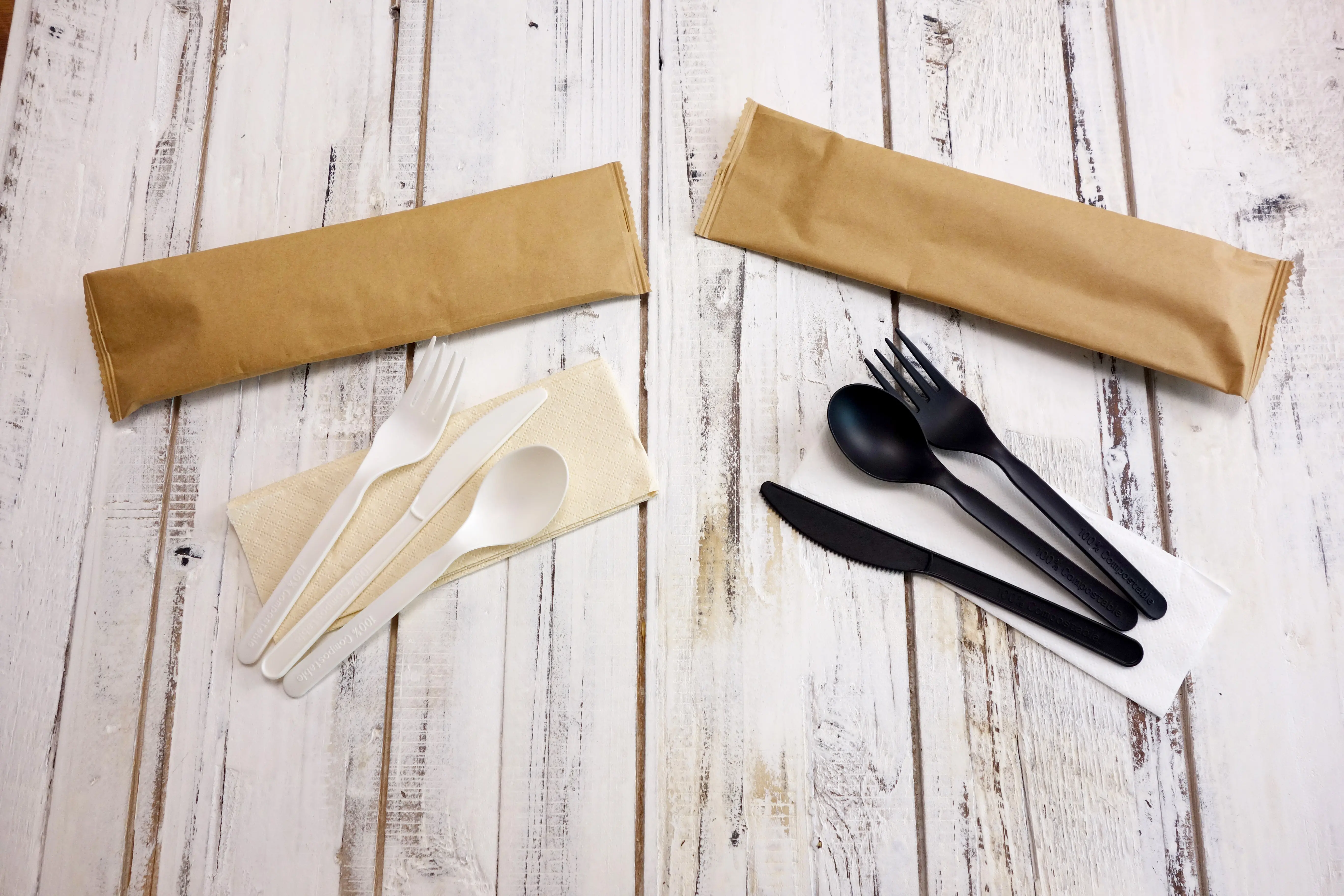 CPLA biodegradabili confezioni di posate monouso cucchiaio forchetta e coltello Kit PLA posate Set