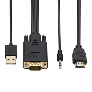 Vga a HDMI Conversión de alta definición 1080p con fuente de alimentación de audio Cable adaptador de proyección de computadora de TV de 1,8 m - Product Image 5