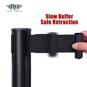 RVS-wachtrijpaalstandaard - intrekbare verkeersbarrière met paal voor wachtrijbeheer in banken - Product Image 3