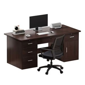 <strong>Simple</strong> Business <strong>Desk</strong> with Lock Desktop <strong>Computer</strong> <strong>Desk</strong>, Work <strong>Desk</strong> Multi-drawer Staff Workstation - Product Image 6