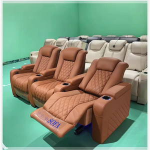 Canapé sectionnel inclinable de cinéma maison moderne Expérience cinématographique élégante Chaise de cinéma maison Caractéristique de massage Cuir synthétique - Product Image 1