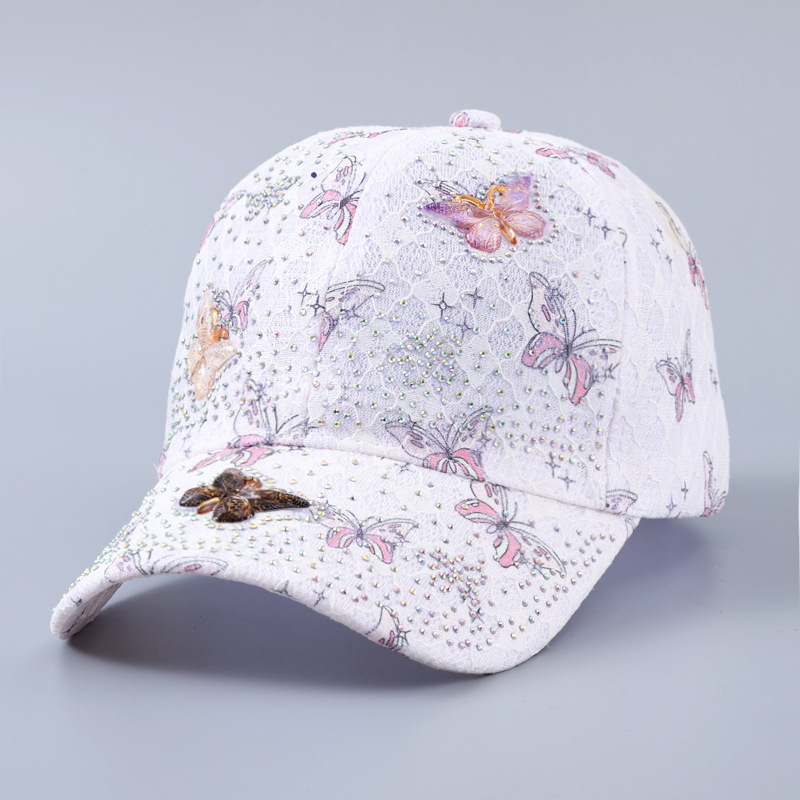 Diamond three-dimensional pink butterfly