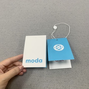 High Quality White Textured Paper <strong>Tags</strong> Custom Sustainable Cardboard Paper Printed Your Logo Hang <strong>Tags</strong> for Garment - Product Image 4