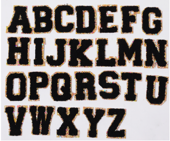 Lettera ciniglia nera (A-Z)