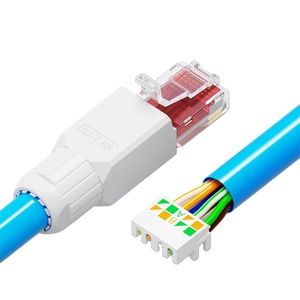 浙凡无工具插头无屏蔽cat6 cat6a rj45 utp梯形插孔模块化插头UTP rj45连接器免费工具 - Product Image 1