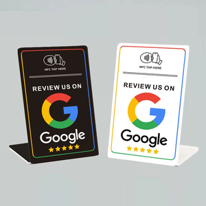 Benutzer definierter Druck Acryl NFC Tisch Display Stand Restaurant Menü NFC Google Review Display