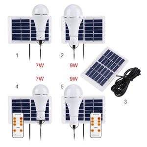 Bombilla Led alimentada por energía Solar, Sensor de iluminación con temporizador remoto, 7W, 9W - Product Image 2