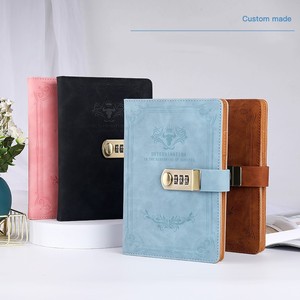 Venta al por mayor de cuero PU para estudiantes de negocios A5 cuadernos personalizados con cerradura - Product Image 2