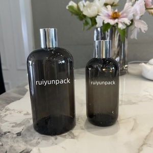 批发时尚定制宠物塑料空磨砂化妆品乳液泵瓶洗手液塑料黑色洗发水瓶 - Product Image 2