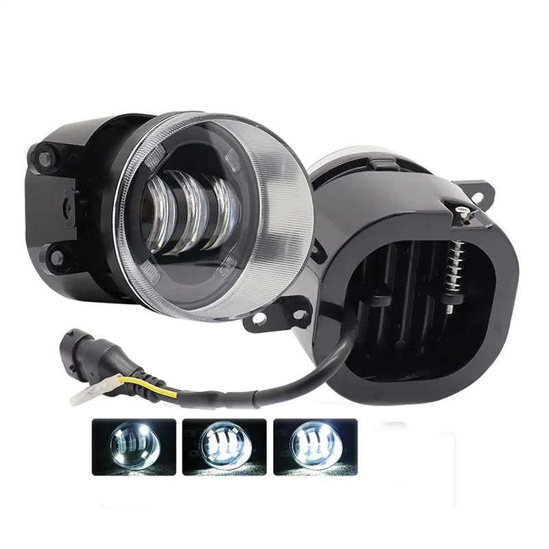 High-quality 4inch Led Fog Light 30W Angel EyeHalo Ring Driving Lamp Round Waterproof Turn Signal for Jeeps Wranglers