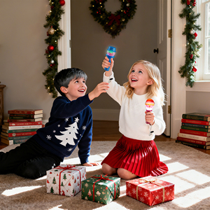 Santa Snowman Cây giáng sinh Thiết kế <span class=keywords><strong>LED</strong></span> nhấp nháy ánh sáng <span class=keywords><strong>Spinner</strong></span> Wand PS Chất liệu giáng sinh ánh sáng lên đồ chơi cho trẻ em - Product Image 2