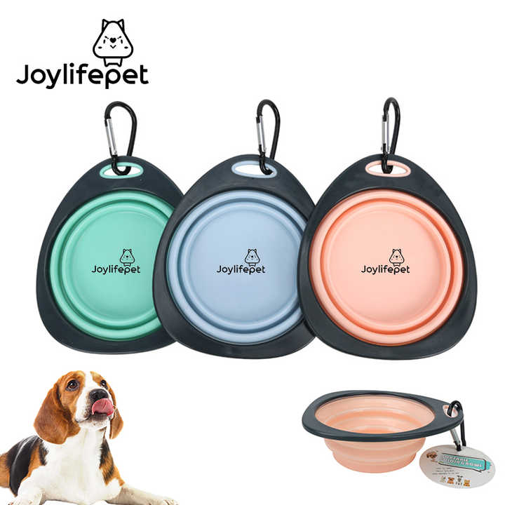 Collapsible Pet TPR Dog Food Water Bowl Outdoor Camping Travel Portable Folding Pet Bowl Dishes With Carabiner Pet Products
