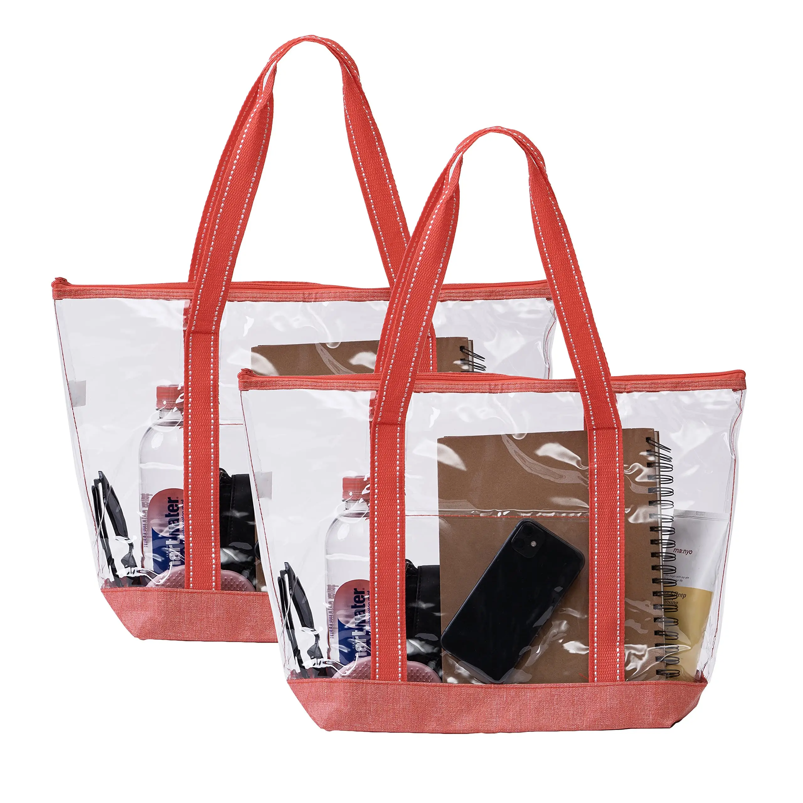 女性の屋外カスタムビーチトートバッグ防水透明PVCクリアバッグプールデザイナーハンドバッグ