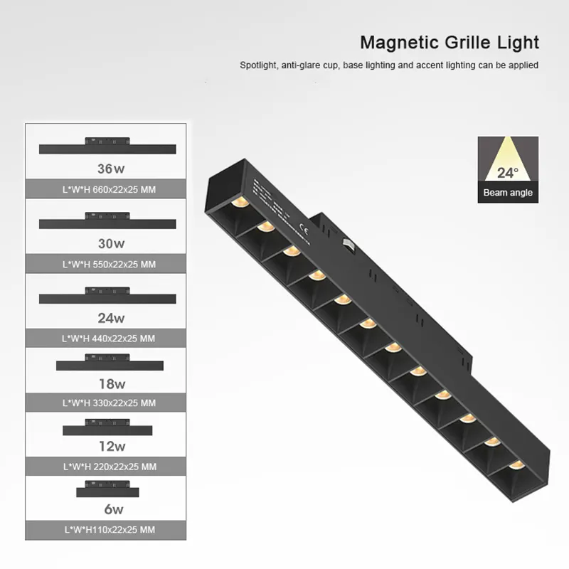 New Designer Tendencia Modern Recessed Indoor Lighting 12w 25w 30w 45w Home Commercial Linear 48v Magnetic Led Track LightPopular