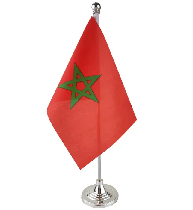 Offre Spéciale personnalisé bureau drapeau maroc Table drapeau Festival événements célébration décoration de la maison