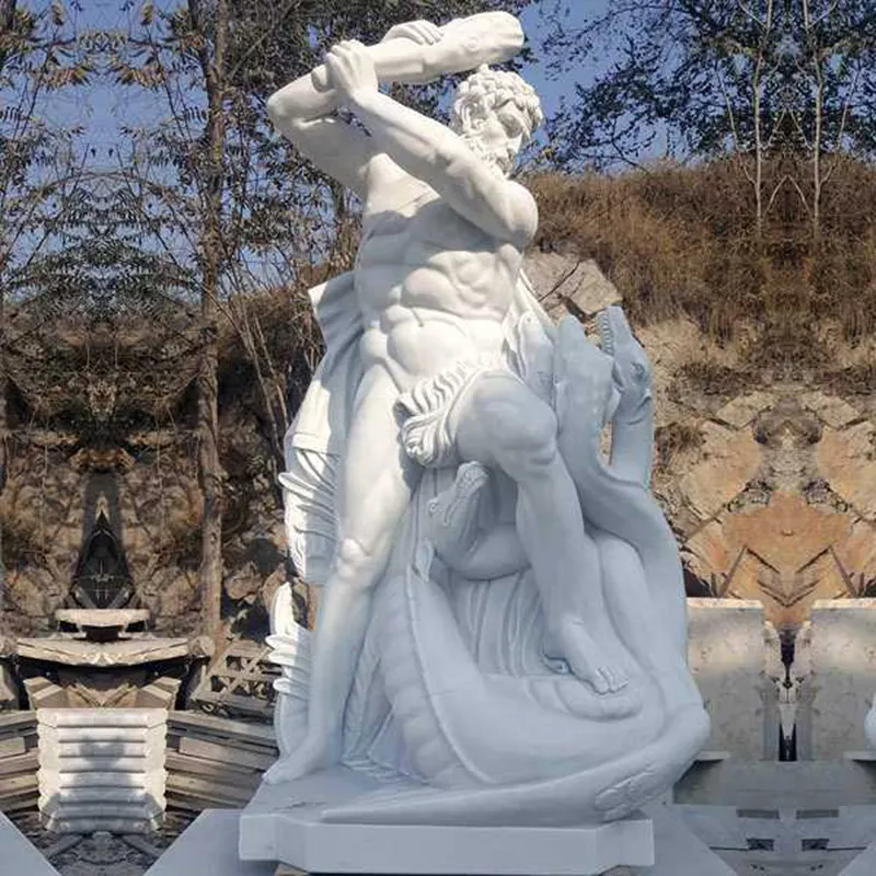 Escultura de mulher em mármore famosa, grande estátua grega, ornamento esculpida em pedra para decoração de parques