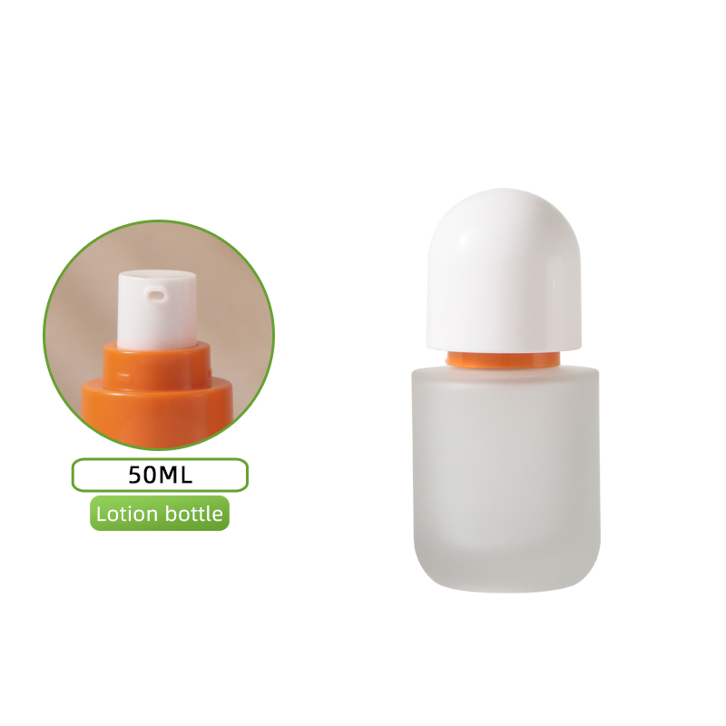 50ml frosted bottle-orange lotion head+yunshang white cover