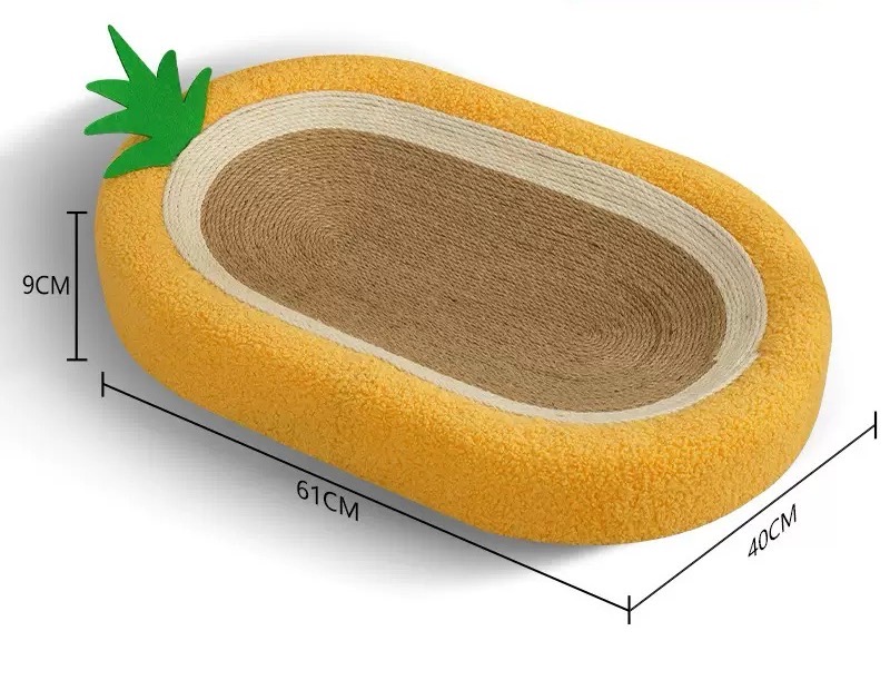 Lit pour chat ovale en sisal ananas