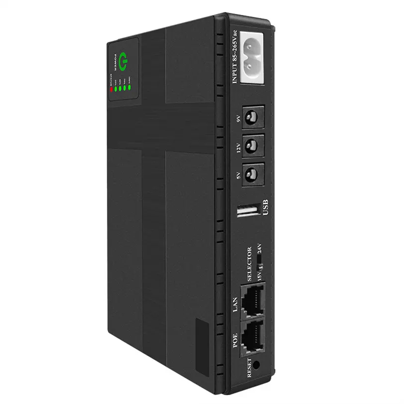 Alta capacidad de respaldo 18650 36W 32Wh 8800mAh Salida de batería de litio Mini UPS para cámara CCTV módem de enrutador de fibra