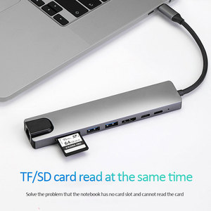 High Quality 4k60hz <strong>Multi</strong> <strong>Function</strong> Ssd Docking Station <strong>Usb</strong> Type-c Adapter Type Hub <strong>With</strong> SD TF <strong>Card</strong> PD Charging 8 in 1 <strong>Usb</strong> C Hub - Product Image 3