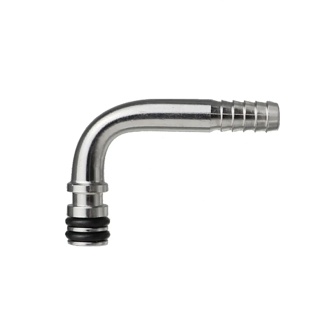Flojet barb syrup outlet Stainless Steel Beverage Elbow fitting with O ring beer line tubing