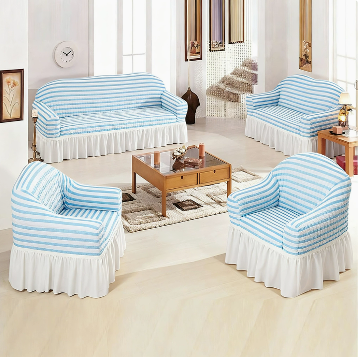 Azul cielo y blanco