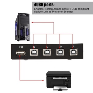SYONG 4 Port Usb2.0 Switch 4 <strong>Computers</strong> Share a <strong>Printer</strong> Fast Switching Plug and Play No Need to Install Driver - Product Image 4