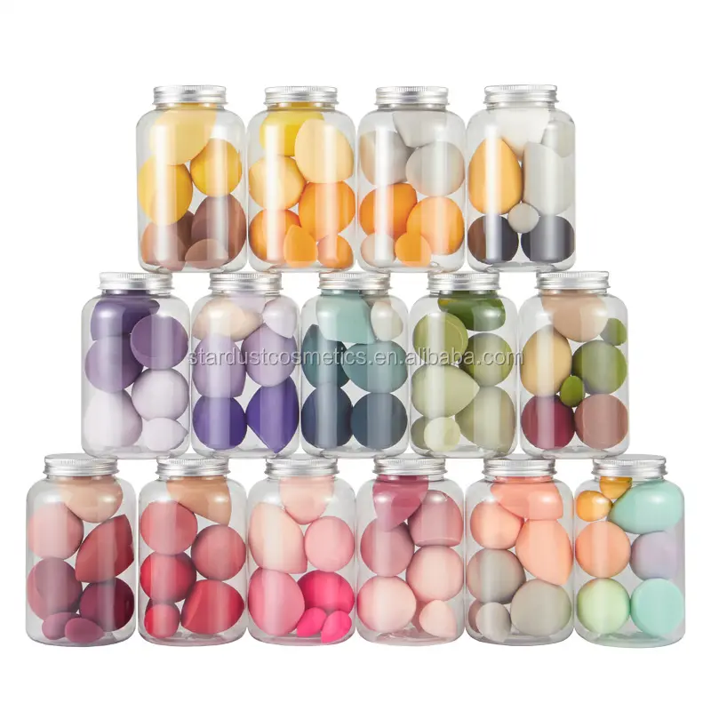 16 farbe auf lager Latex Kostenloser Private Label 7 in1 schönheit make-up schwamm mixer make-up mixer