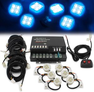 High Quality 12V <strong>6</strong> <strong>Led</strong> Hi-Intensity Strobe Headlight <strong>Kit</strong> <strong>Led</strong> Surface Mounts Warning Hideaway Light for Vehicle Cars - Product Image 1