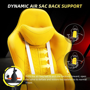 Wholesale PU Racing Gaming Chair Luxurious <strong>Computer</strong> Silla E-Sports for Gamer Office Yellow Gaming Chair with Footrest - Product Image 3